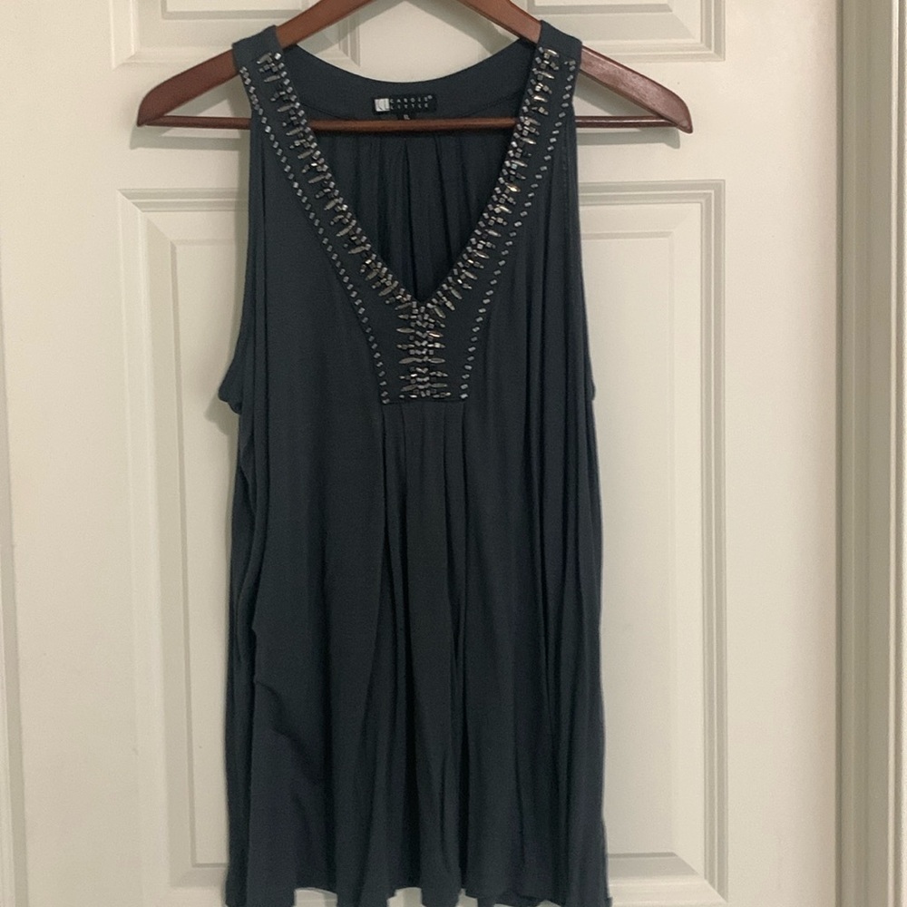 Dressy tank with beaded detail